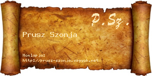 Prusz Szonja névjegykártya